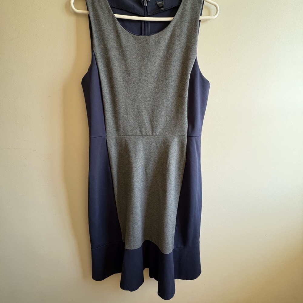 J. Crew Blue Fit and Flare Dress
